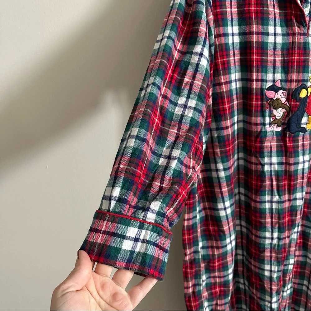 Disney Red Green Plaid Winnie the Pooh Nightshirt - Picture 5 of 10